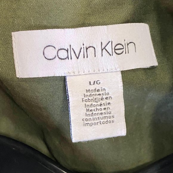 CALVIN KLEIN Khaki Green Button Down NWT - Picture 5 of 8